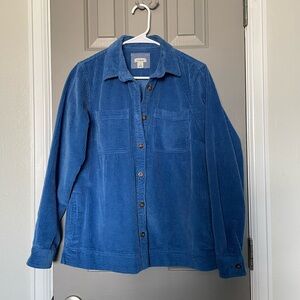 L.L. Bean Corduroy Comfort Button Down Shirt Shacket Womens Small